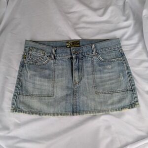 Y2K Hollister Denim Mini Skirt size 5 Low Rise